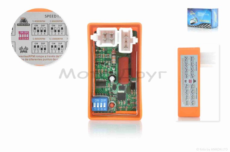 Коммутатор (тюнинг) мото, ATV постоянный ток DC, 4+2pin, регулировка опережения “LIPAI” (#CG)