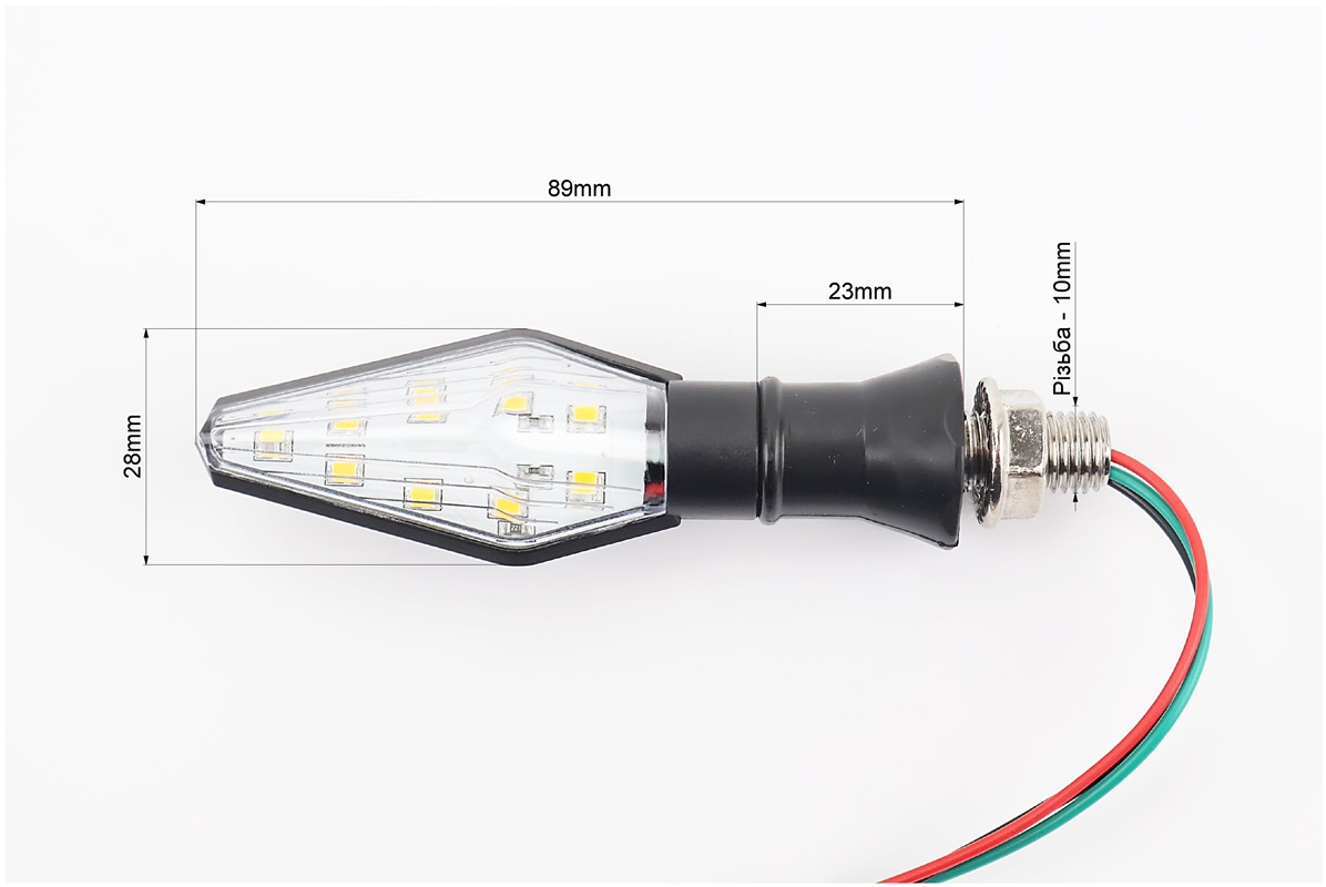 Поворот диодный LED СТРЕЛА с отверстием КАРБОН, 2шт — изображение 2