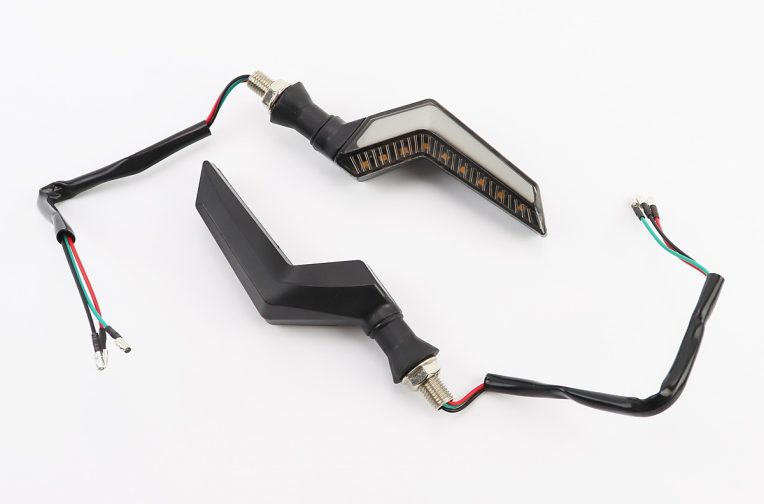 Поворот диодный на гибкой ножке + габарит белый LED ИЗГИБ “секвентальный”, 2шт