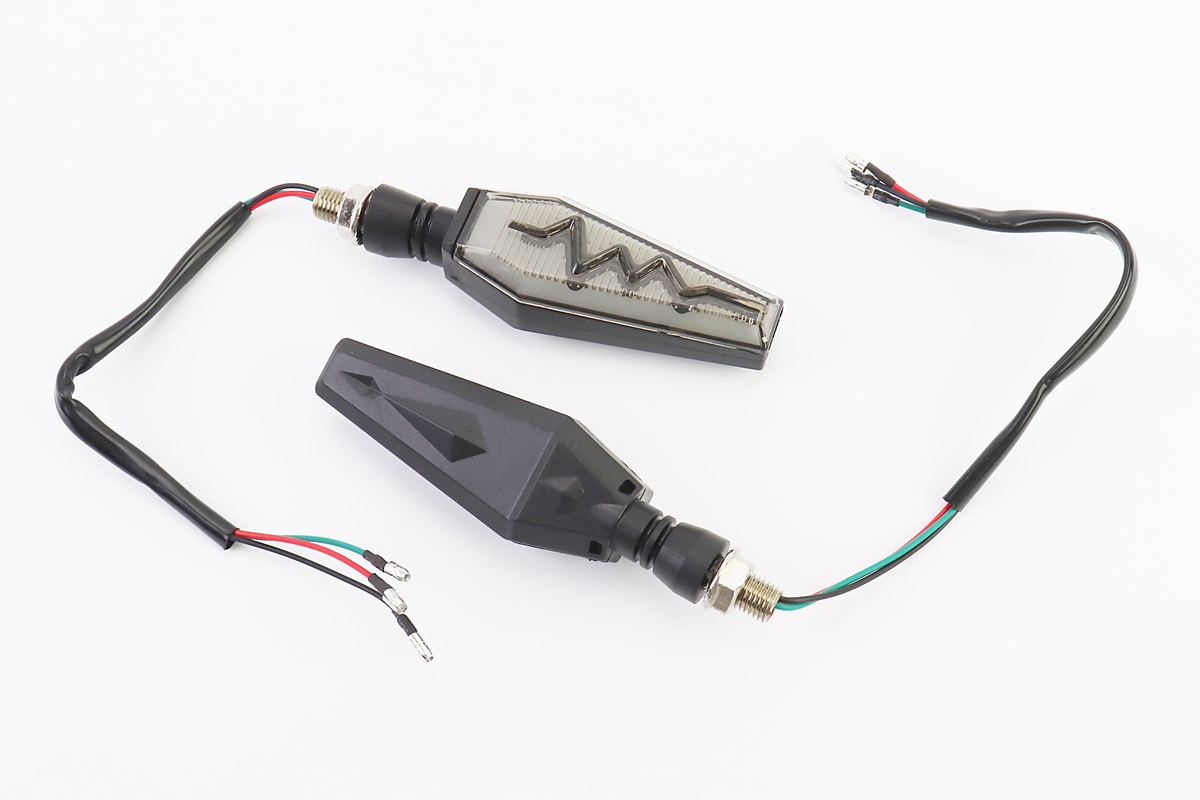 Поворот диодный на гибкой ножке + габарит белый LED ЛОДОЧКА тип 1"секвентальный", 2шт