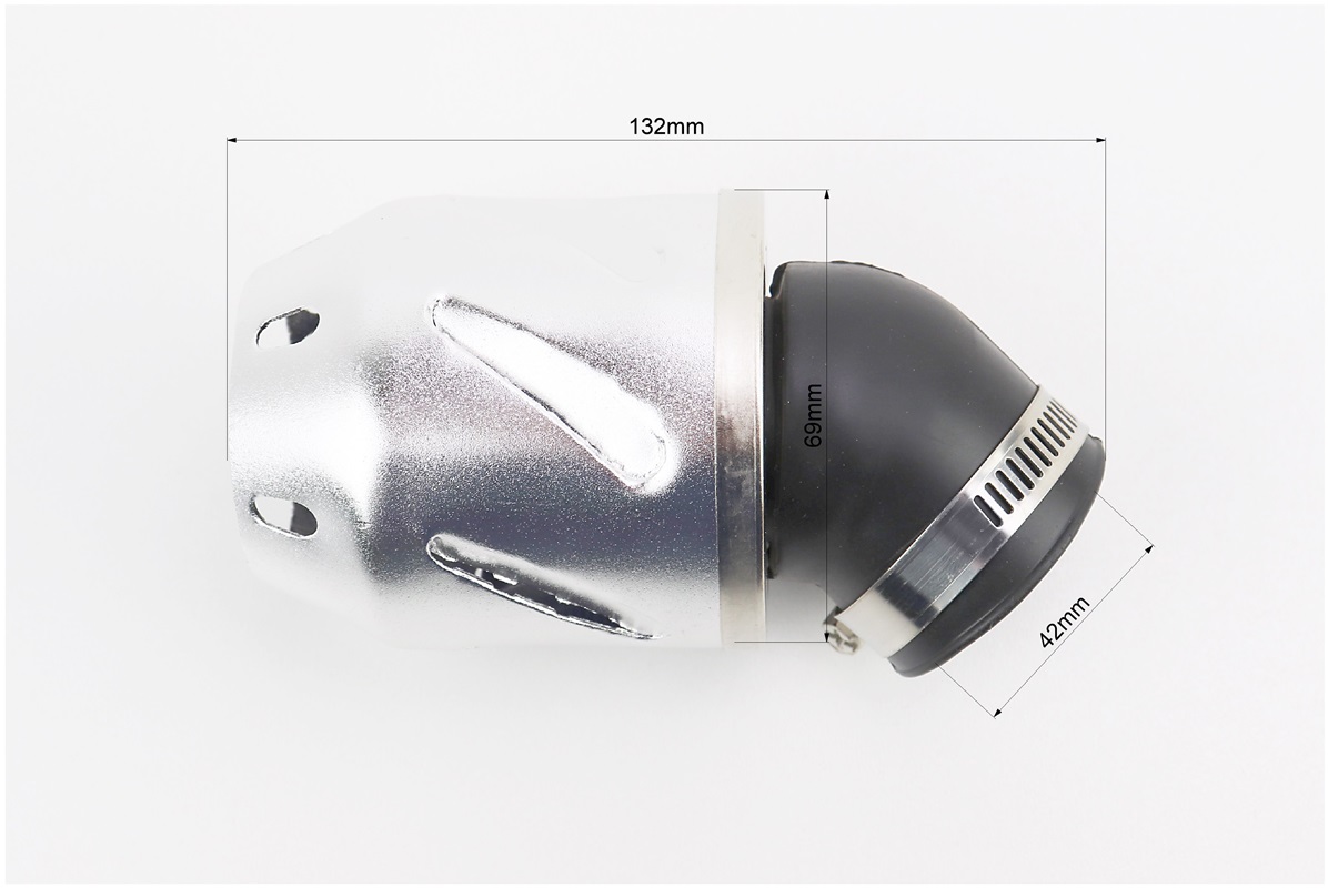 Фільтр повітряний нульовий 42мм 45град. з ковпачком прямим "ПУЛЯ", сірий - Зображення 3