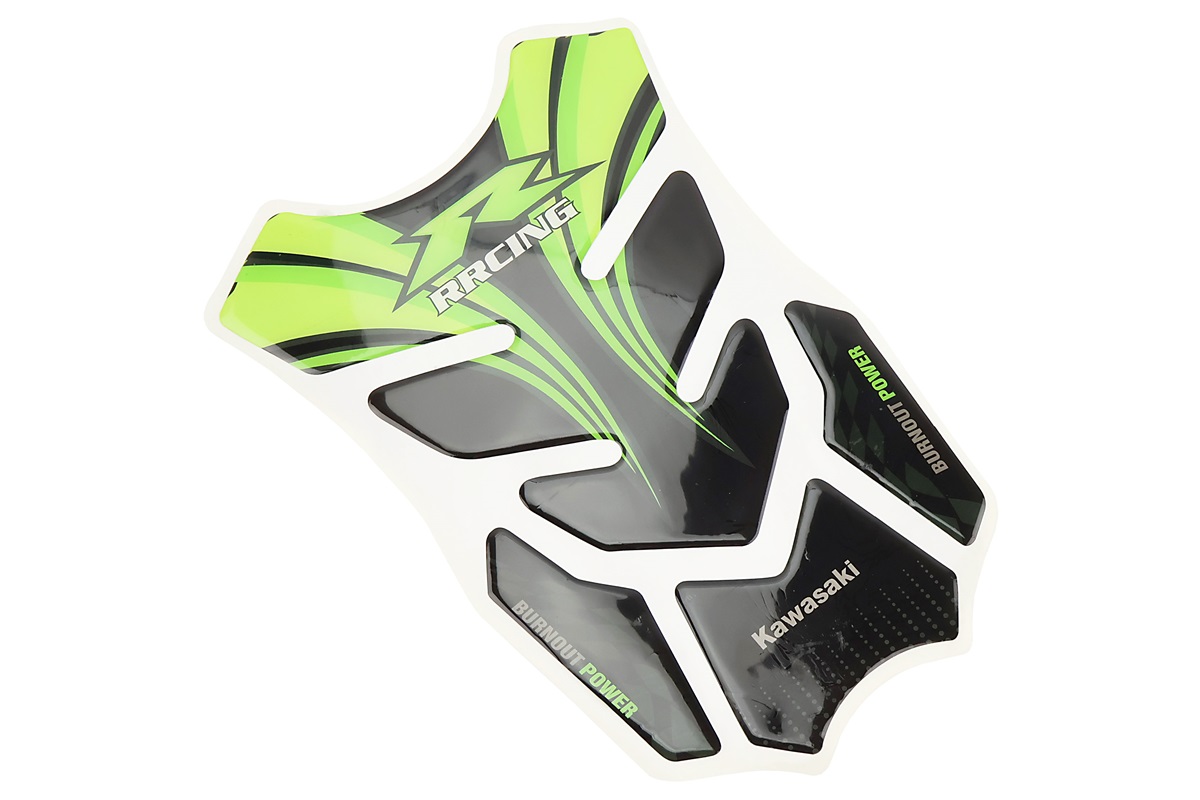 Наклейка захисна на бак паливний "KAWASAKI", чорно-зелений