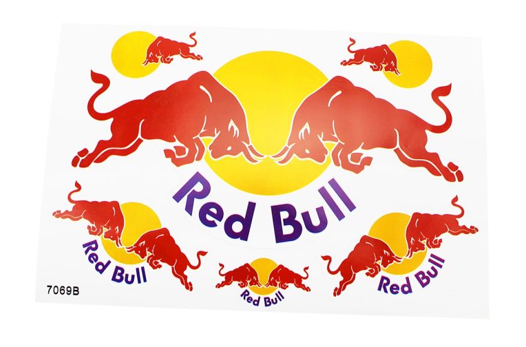 Наклейки на планшеті “Red Bull” набір 6шт 26х17, 7069В
