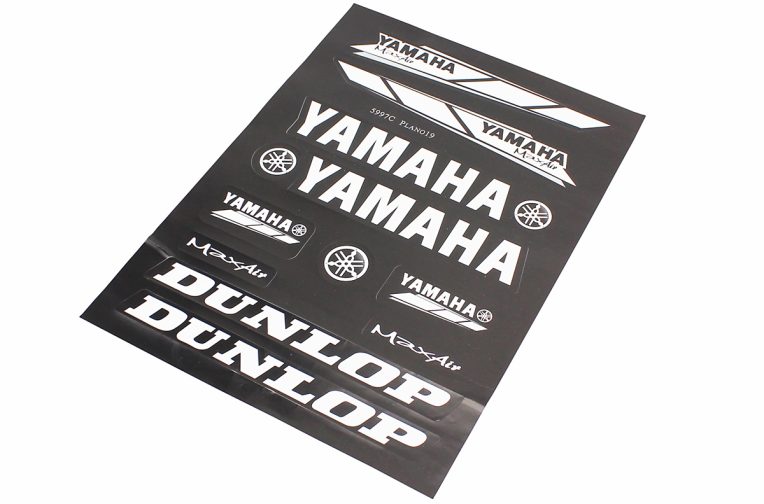 Наклейки набор 11шт “Yamaha/Dunlop” черные 5997 (23х32см)