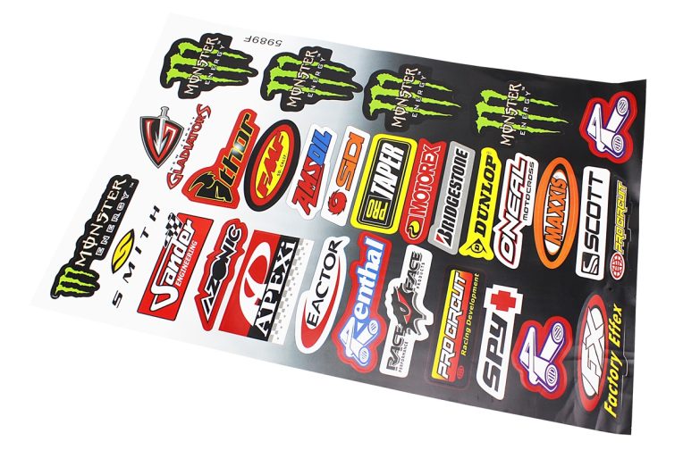 Наклейки на планшеті “MOTORSPORT” набір 30шт 30х45, 5989F