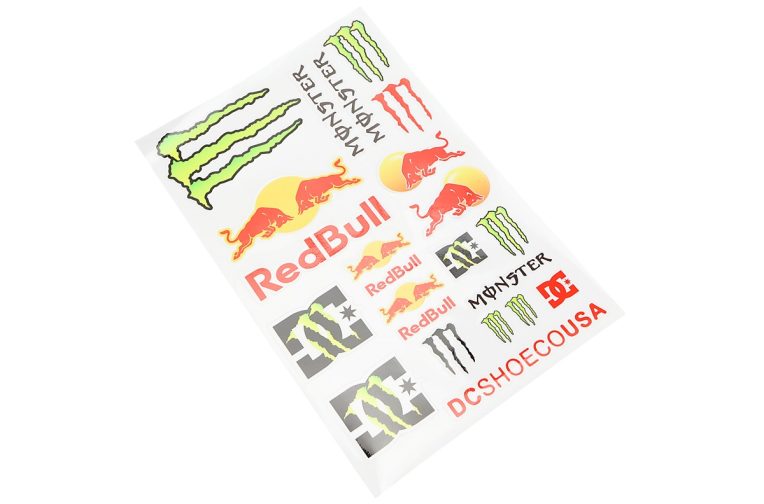 Наклейки набор светоотражающий 23шт “Monster-RedBull” (20х30см)