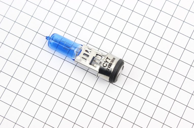 Лампа фары H6 BA20D 12V 35/35W “super” синяя “свеча” тип 3