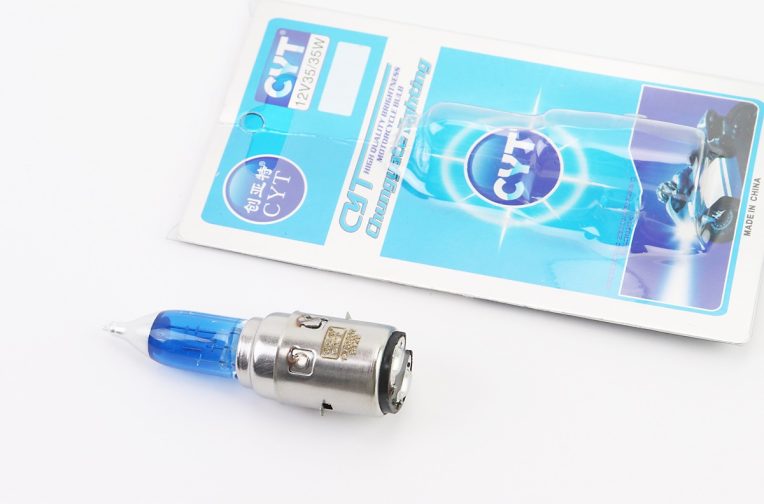 Лампа фары H6 BA20D 12V 35/35W “super” синяя “свеча” тип 5