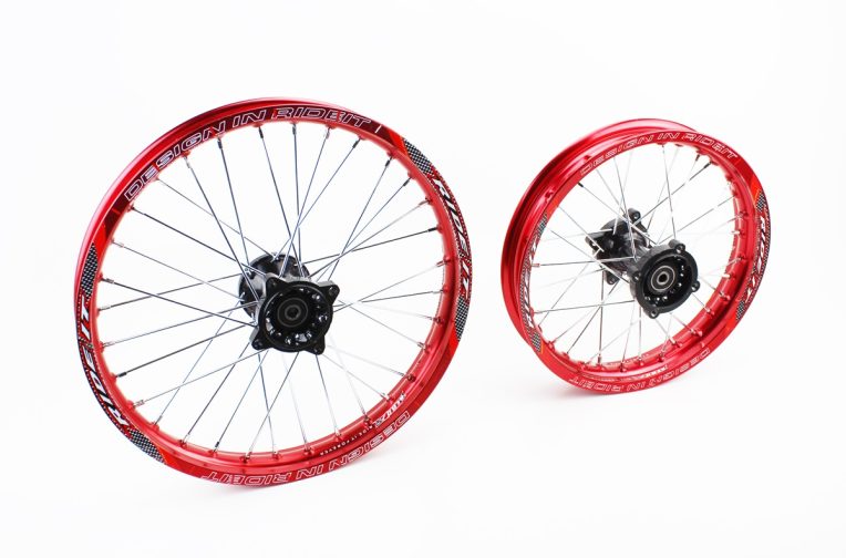 Колесо заднее спицованное 14 “ось 12мм” + переднее спицованное 17 “ось 12мм” к-кт 2шт, Kayo/Viper/Geon X-pit X-ride/YCF/Apollo/BSE, КРАСНЫЙ