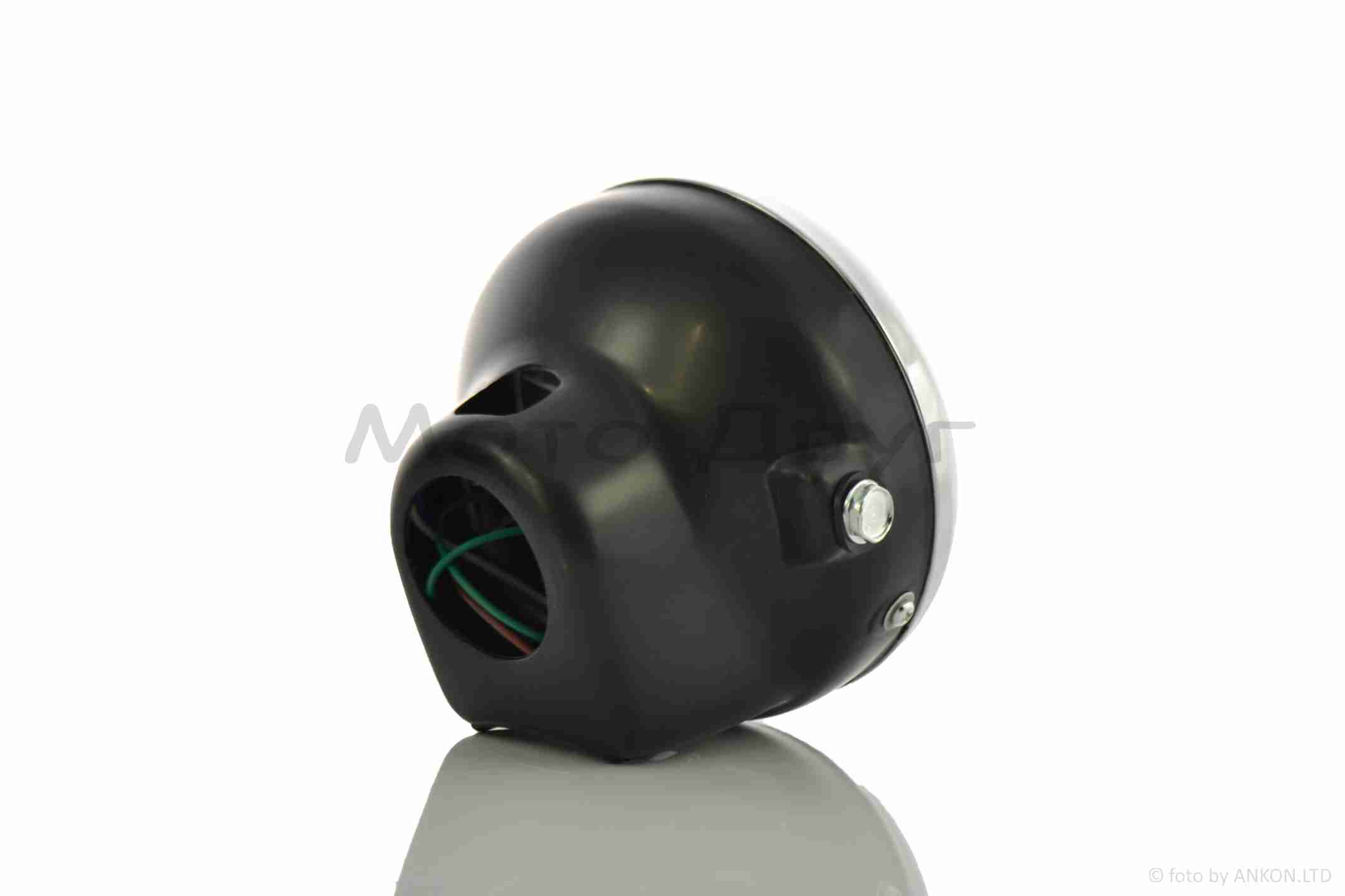 Фара Alpha в сборе круглая "LIPAI" (черная, хром ободок) — изображение 2