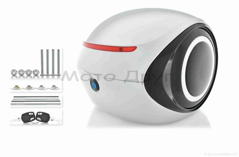 Кофр  32L  350*350*260mm  #1737  (світло сірий глянсовий, крапля)