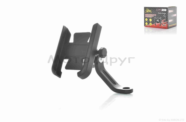 Тримач для телефону кріплення під дзеркало алюмінієвий #M3 (чорний)