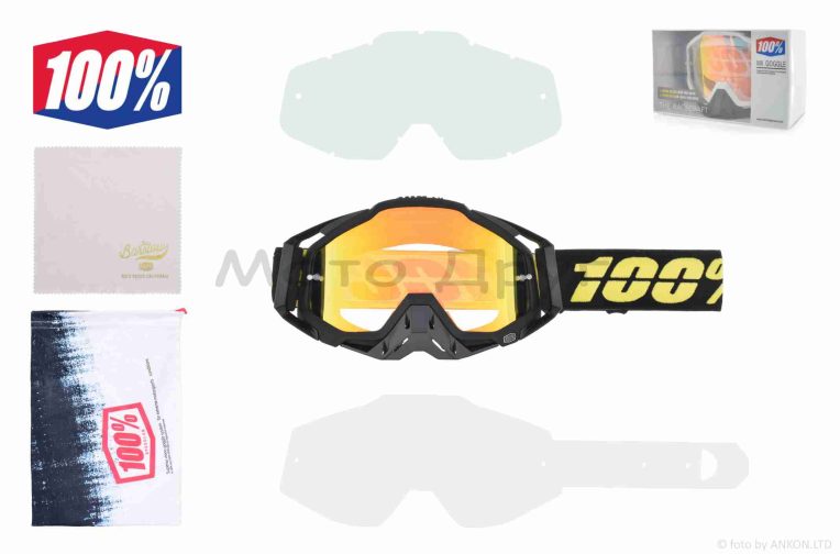 Очки кроссовые  “100%”  (class A, #HQ-Y009-S43)