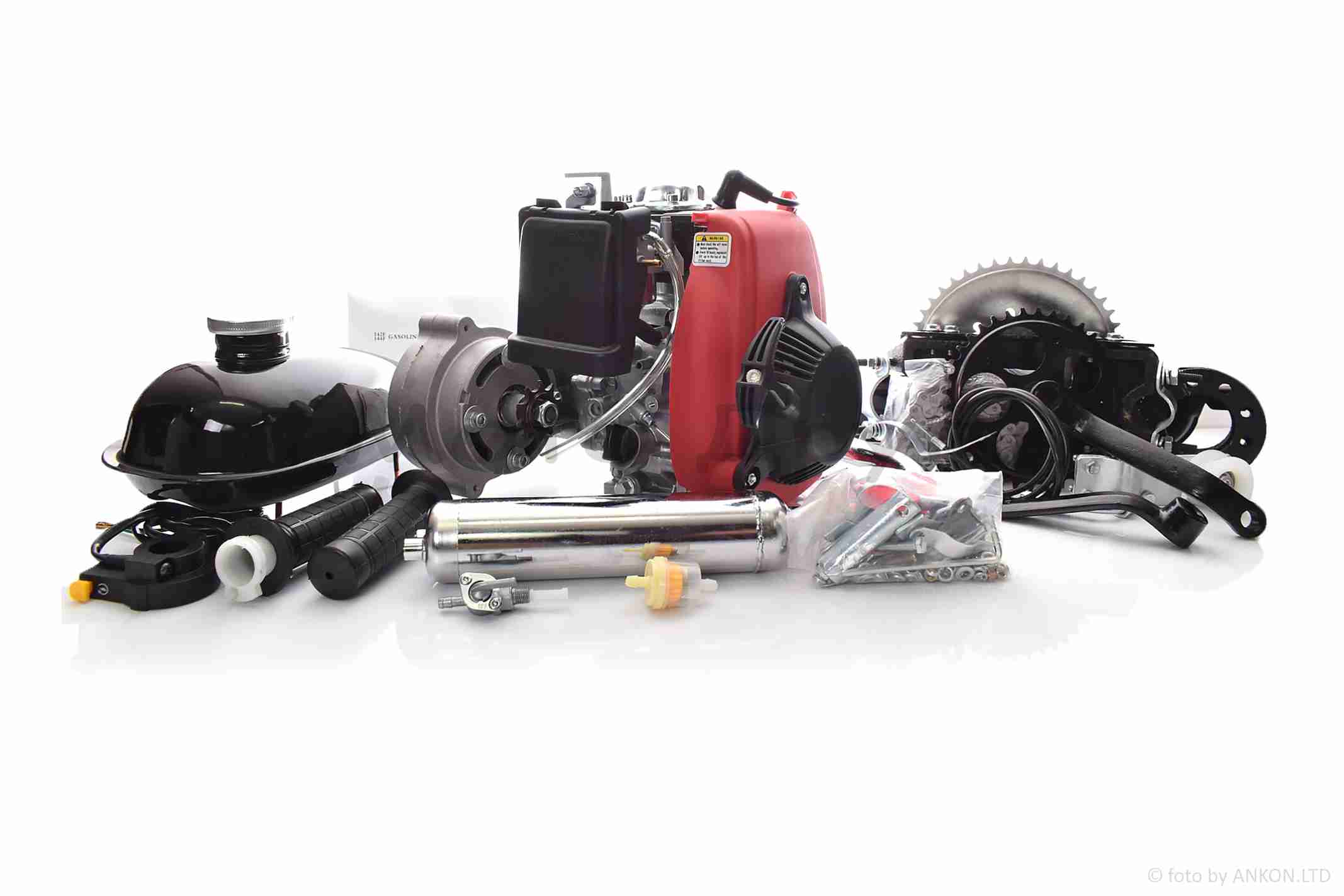 Двигатель веломотор 4T 80сс ручной стартер, в сборе "SDTW"