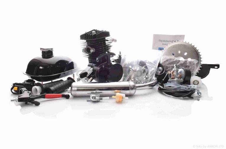 Двигун веломотор  2T 80сс  ручний стартер, у зборі  “SDTW”