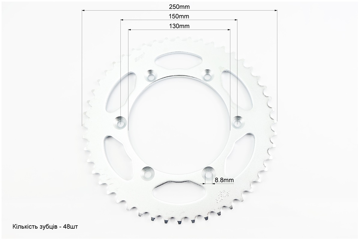Звезда задняя 520-48T - d=130; 6отв.*150mm Viper V250VXR; GEON X-Road 200-250 — изображение 2