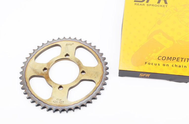 Звезда задняя RS125 – 428-45T – d=64; 4отв.*80mm “каленая” Loncin- JL200-10/Yamaha YBR125