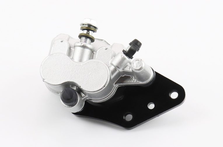 Тормозной суппорт задней системы (двухпоршневой)+колодки ТИП №5, серебристый