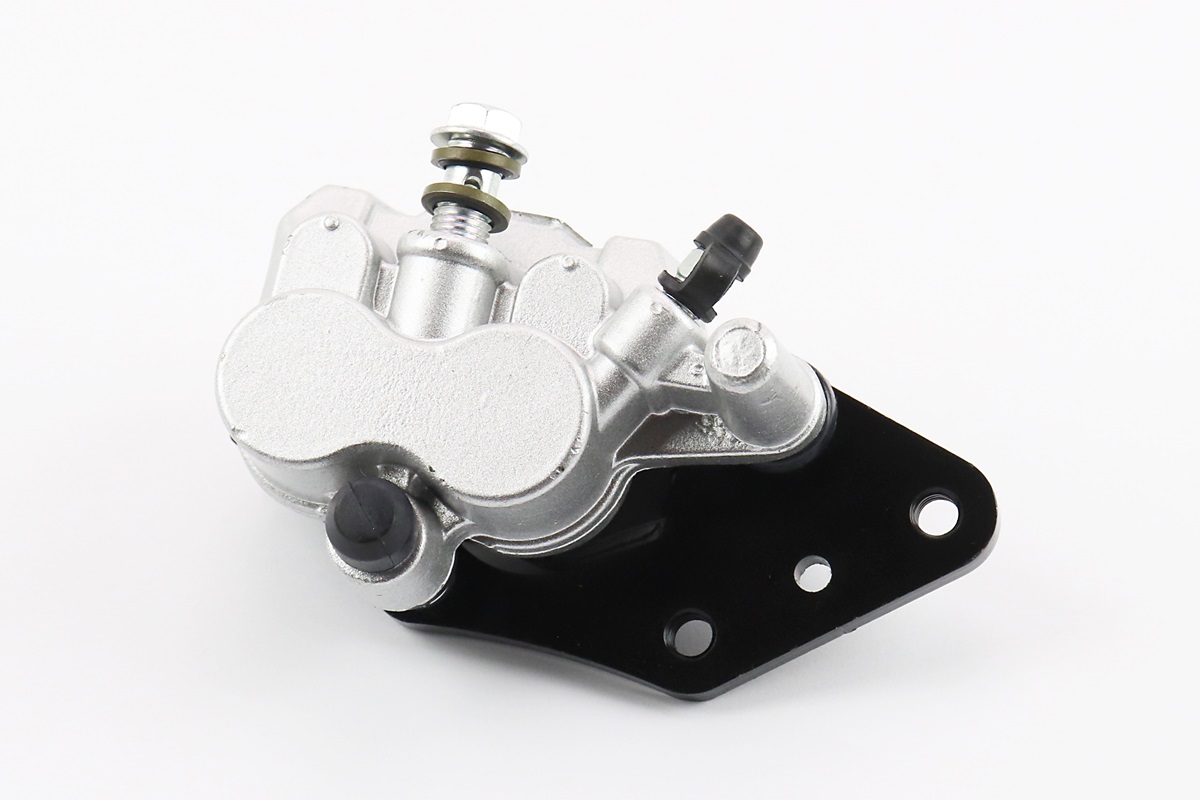 Тормозной суппорт задней системы (двухпоршневой)+колодки ТИП №5, серебристый