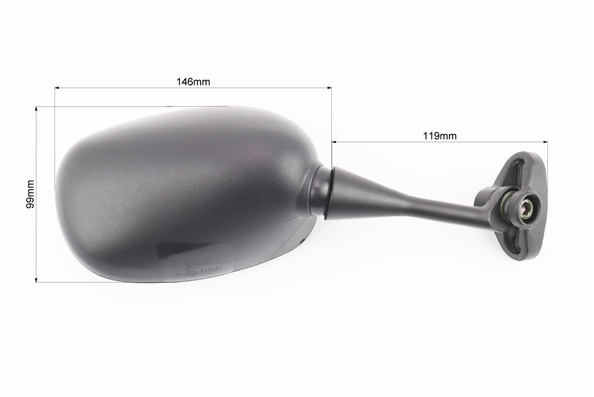 Дзеркала к-кт на мотоцикл "прямокутні" під два болта, чорний - Зображення 2