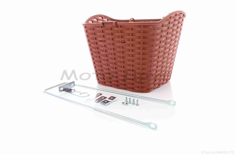 Кошик вело  пластик (коричневий, плетений)