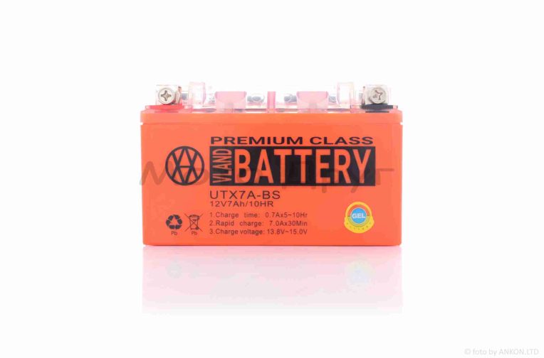 Акумулятор  GEL  12V  7A  150-87-94mm  UTX7A-BS (YTX7A-BS)  “VLAND”  (2026)