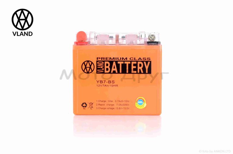 Акумулятор GEL 12V 7A 137-76-128mm YB7-BS “VLAND” (2026)