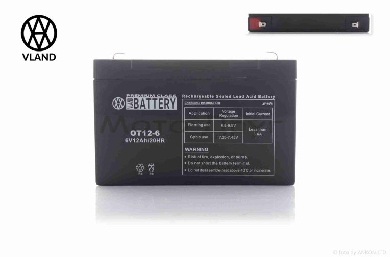 Аккумулятор SLA 6V 12A 151-50-94mm OT12-6 “VLAND” (2026)