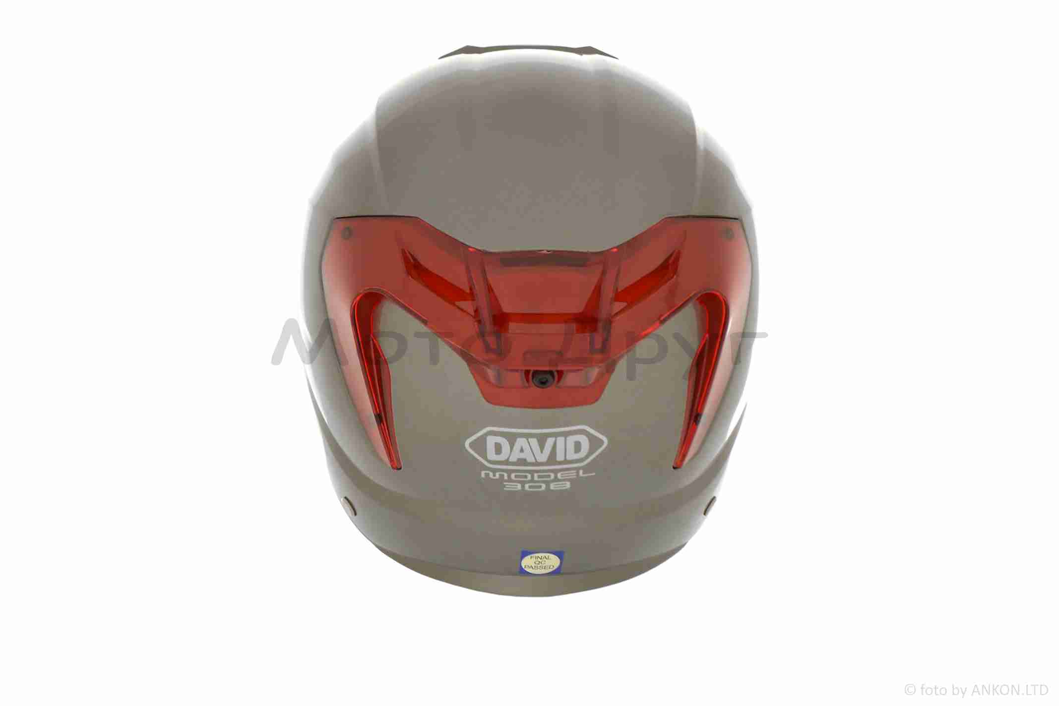 Шлем открытый (мото 50cc/вело/самокат) "DAVID" (#D308, серый глянцевый, M-XL, очки, ABS) — изображение 2