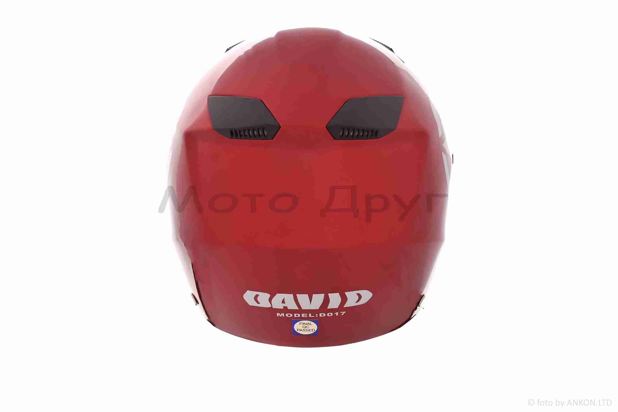 Шлем открытый "DAVID" (#D017, красный Willys Star, L, ABS) — изображение 2