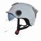 Шлем открытый (мото 50cc/вело/самокат)  "DAVID"  (#S308, серебристый глянцевый, M-XL, очки)