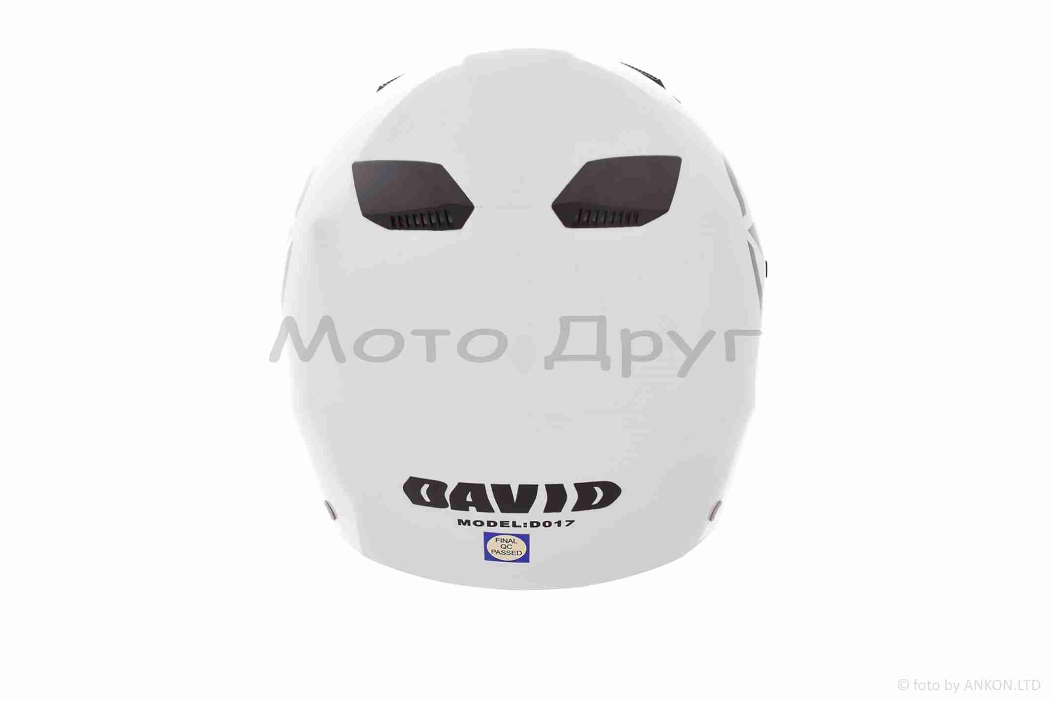 Шлем открытый "DAVID" (#D017, белый глянцевый Willys Star, XL, ABS) — изображение 2