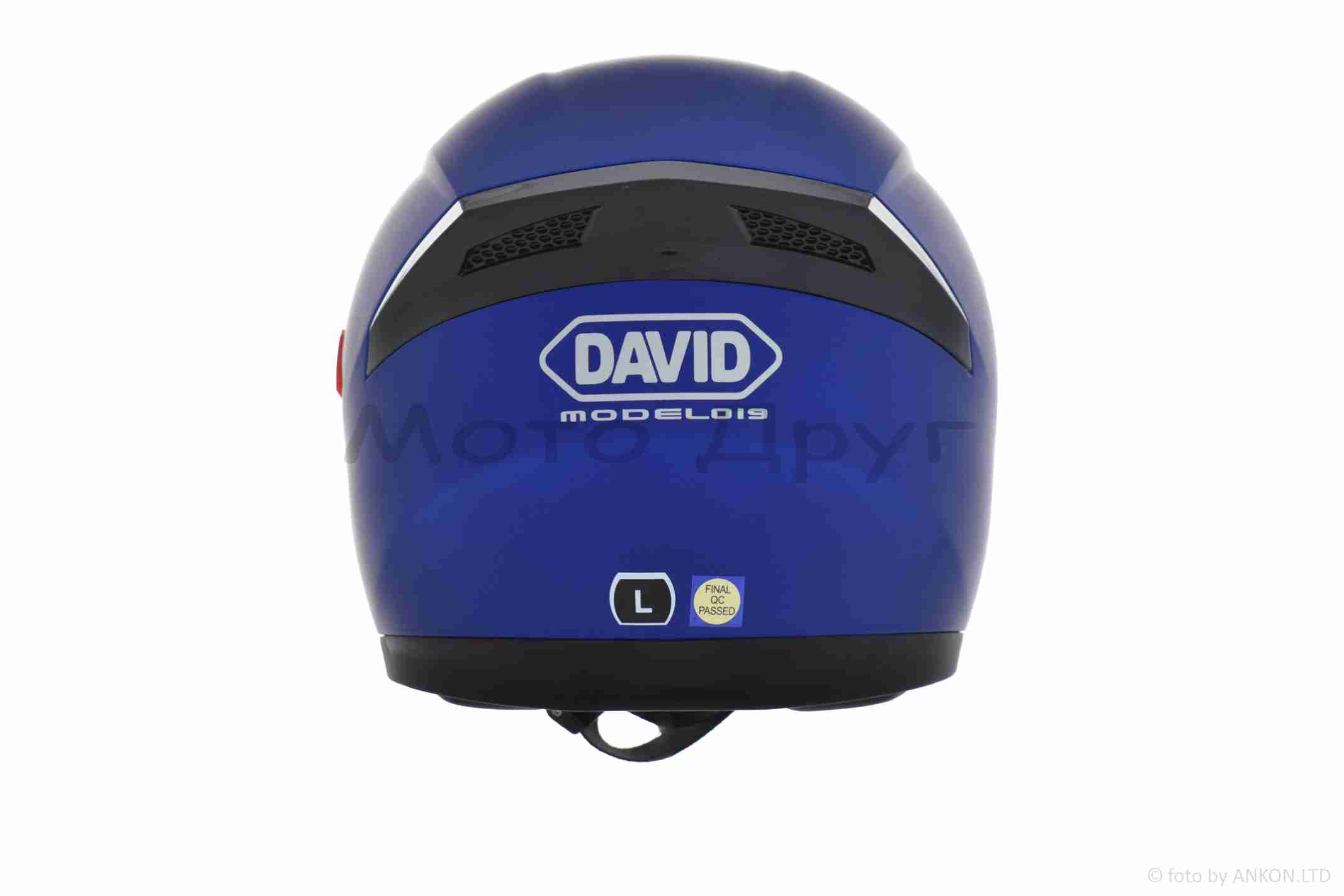 Шлем открытый "DAVID" (#D019, синий матовый, XL, очки, ABS) — изображение 4