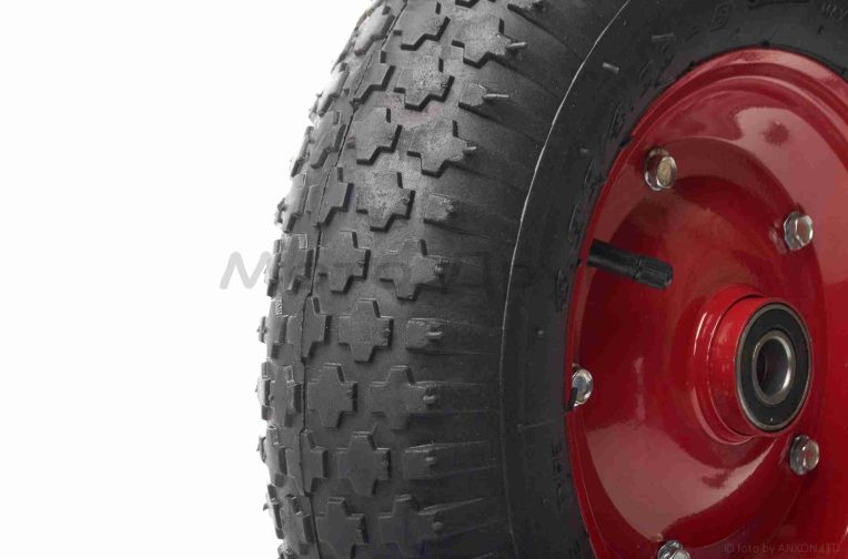 Колесо для тачки у зборі  4.00-8  (пневматичне, підшипник 6202 Ø16)