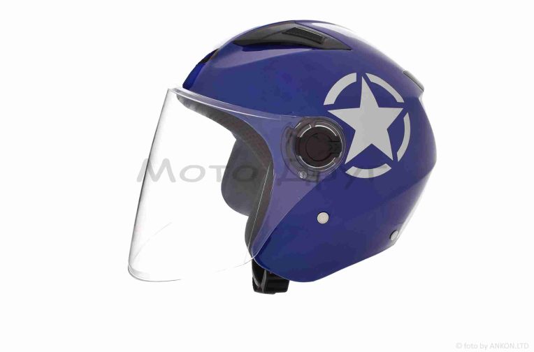 Шолом відкритий  “DAVID”  (#D017, синій Willys Star, S, ABS)