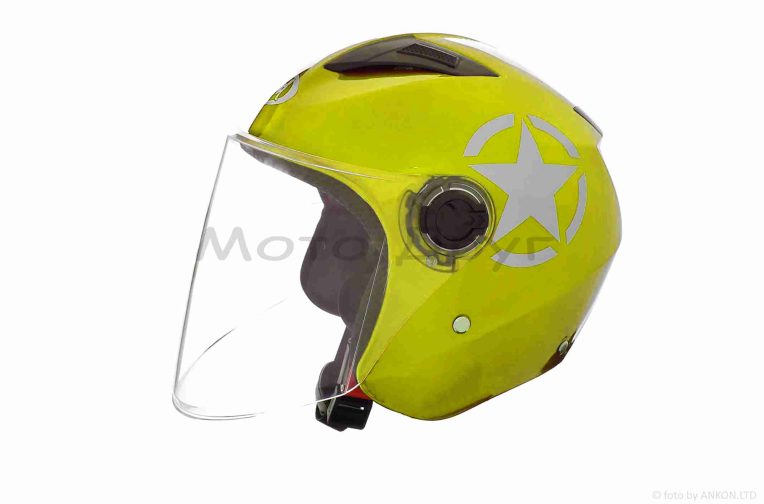 Шолом відкритий  “DAVID”  (#D017, жовтий Willys Star, S, ABS)