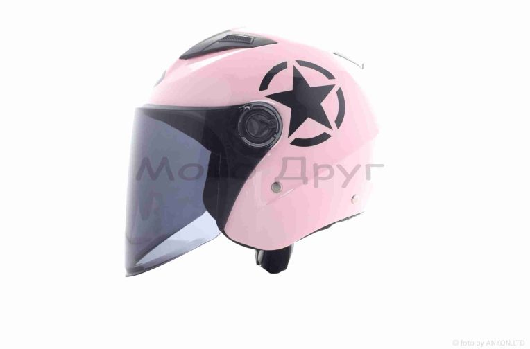 Шолом відкритий  “DAVID”  (#D017, рожевий Willys Star, XL, ABS)