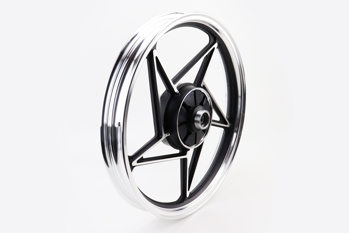 Диск колесный задний литой 18Х1,85 "под резинки" Viper-125J ЧЕРНЫЙ (ось 15мм)