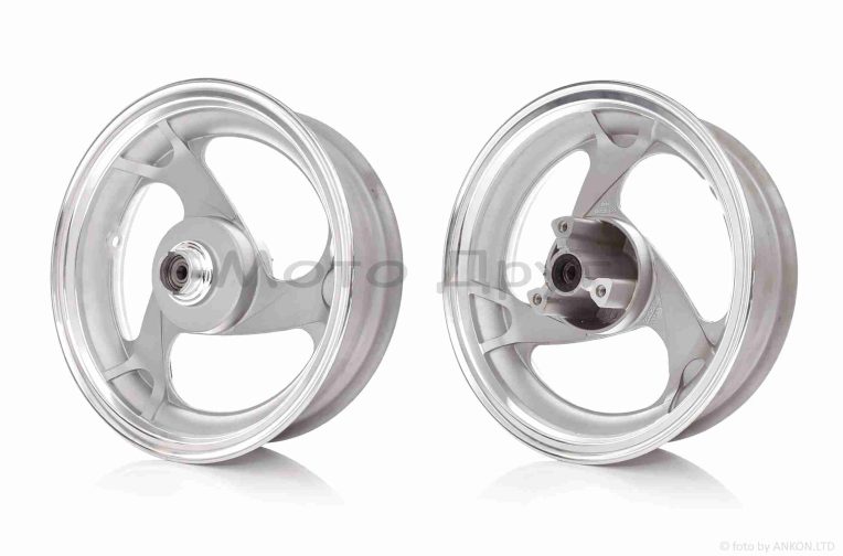 Диск колеса передний  12″-3.50  литой, 3 спицы, d12, разборка