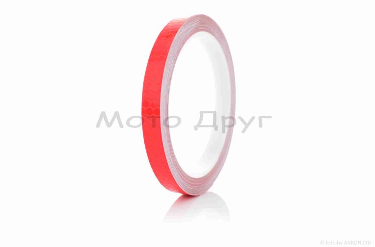 Світловідбиваюча стрічка самоклеюча, червона  8м  #FGT-006
