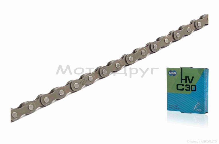 Цепь трансмиссии вело 116L 1/2″-3/32″ 5/6/7 скоростей “MSN” #LT-011