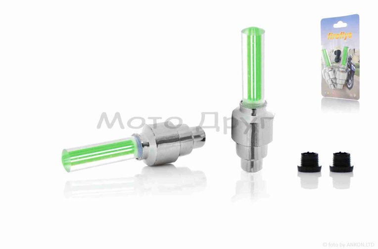 Ковпачок на ніпель, що світиться (пара, зелені)  “Fireflys”  #DEN-005