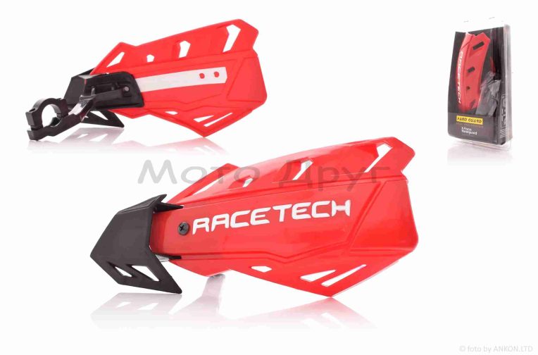 Защита рук на руль (пара) мото #X-FORCEHANDGUARD4 “RACE TECH” (красная)