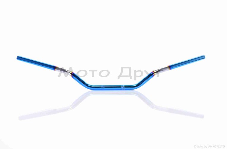 Кермо мото d22-22-22, L840, h110 сталь “JSBM” (#Plasma, синє/хром)