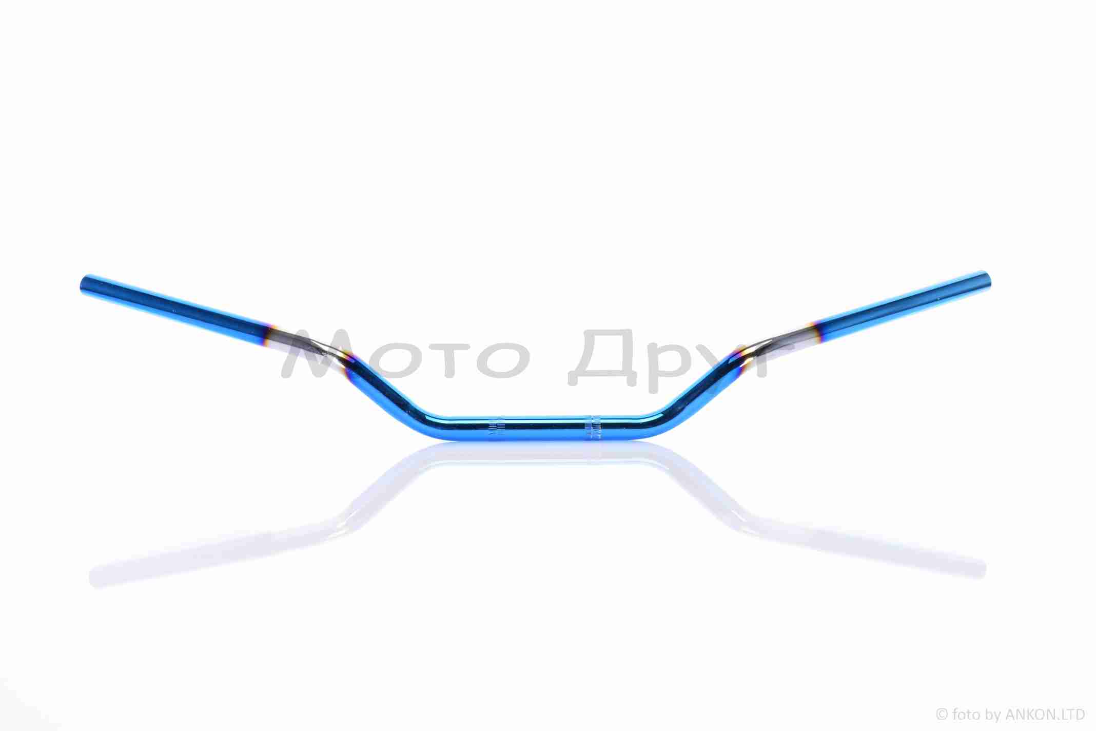 Кермо мото d22-22-22, L840, h110 сталь "JSBM" (#Plasma, синє/хром)