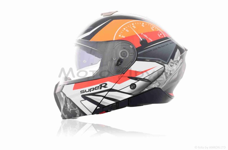 Шолом трансформер  “DAVID”  (#D809A, чорний глянсовий, XL, окуляри, ABS)