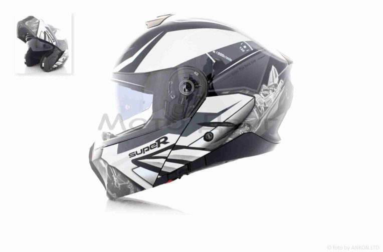 Шолом трансформер  “DAVID”  (#D809A, чорний глянсовий, L, окуляри, ABS)