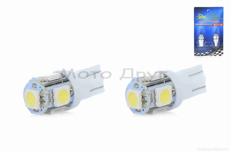Лампи діодні поворотів безцокольні T15 5 кристалів, 2шт, білі “LIPAI”