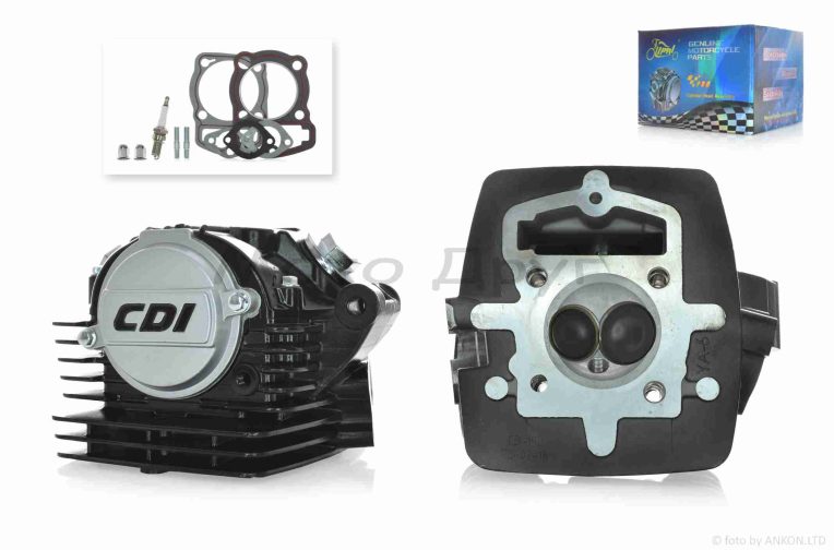 Головка цилиндра  162FMJ  CB150  D62, d26/31.5  в сборе  #PRO  “LIPAI”  (черная)