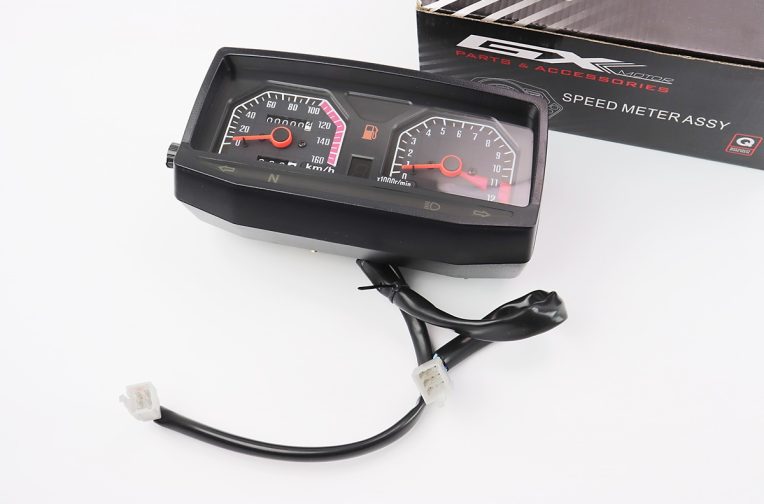 Спідометр в зборі ZS-125J (тахометр електронний), чорний, 2 фішки
